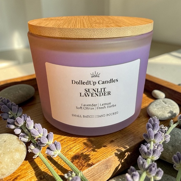 Hand Crafted Other - Lavender Lemon Candle 16oz | Fresh Floral Citrus | Hand Poured Soy Candle